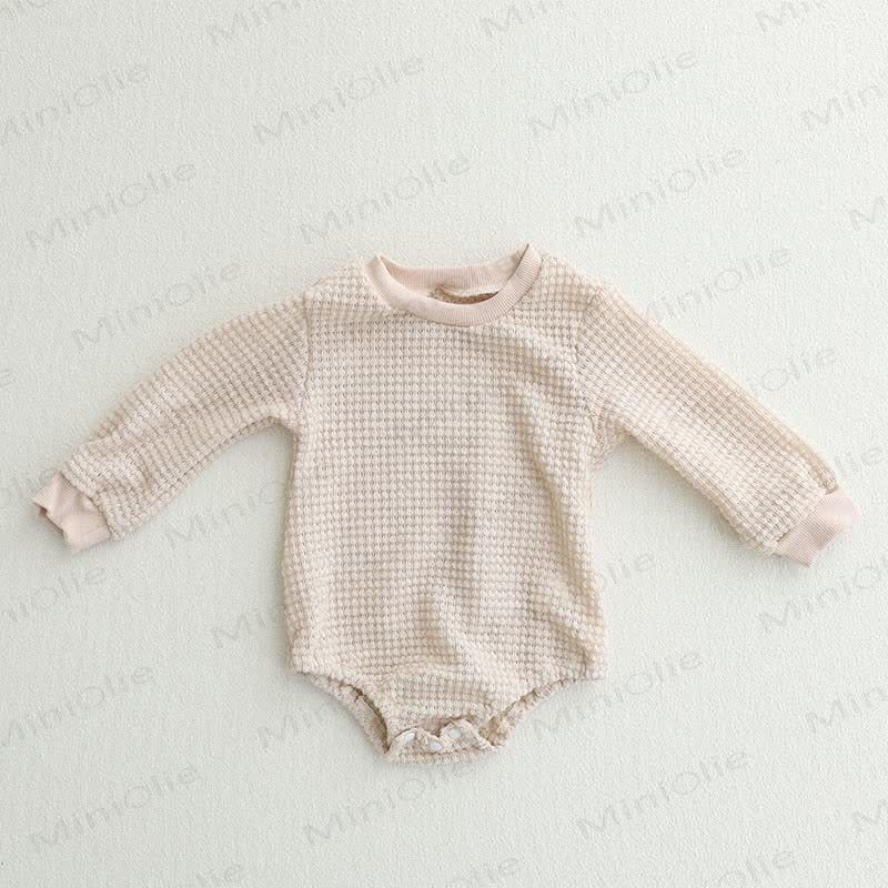  Baby Waffle Solid Color Bodysuit - Apricot - 12-18M - image 4