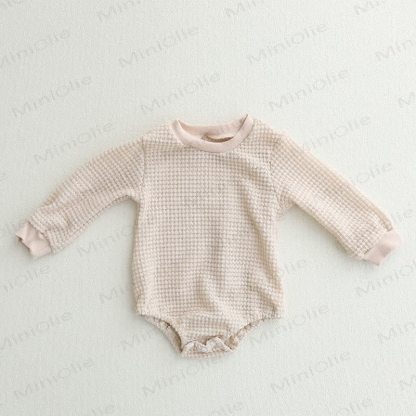  Baby Waffle Solid Color Bodysuit - Apricot - 12-18M - image 4