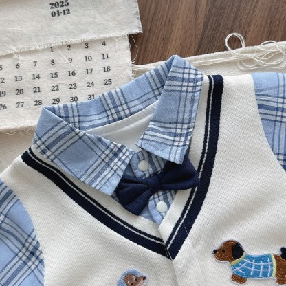 Baby Gentleman Puppy Patch Romper - image 10