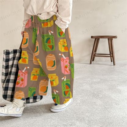 Baby Toddler Brown Beverage Print Pants - Brown - 2-3T - image 1