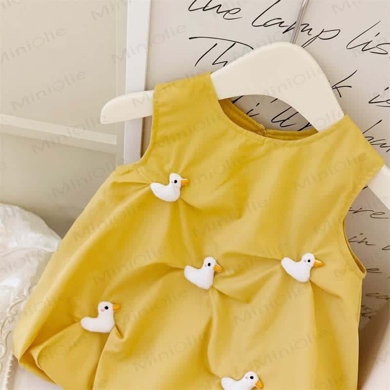Toddler 3D Duck Yellow Sleeveless Dress - image 4