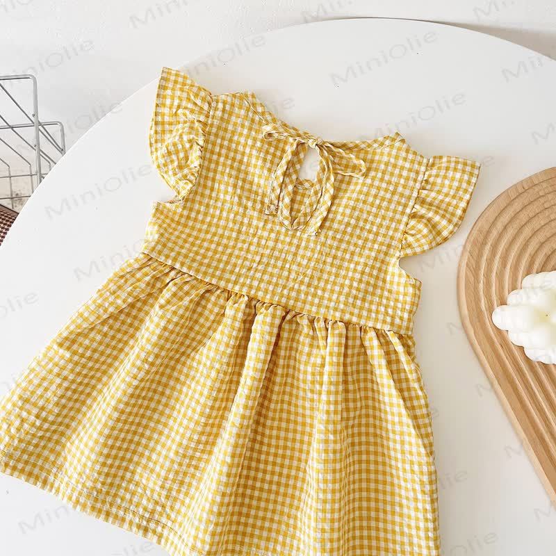 Baby Lovely Bow Plaid Ruffled Dress - image 13