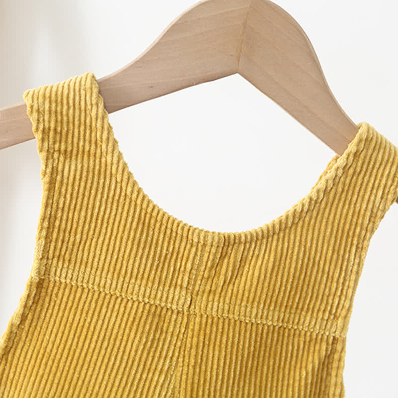 Toddler Solid Color Corduroy Neutral Overalls - image 6