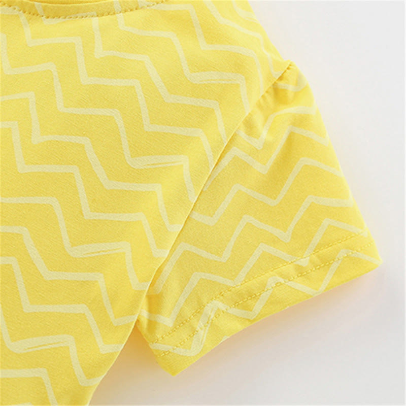 Toddler Kid Yellow Flower Wavy Grain Dress - image 4