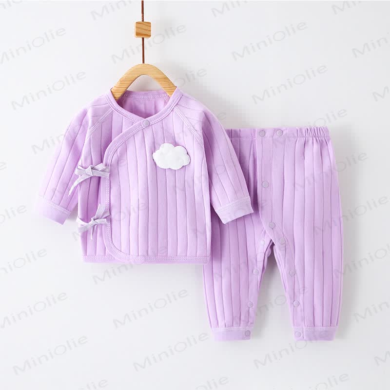 Baby Newborn 2-Piece Cloud Kimono Set - Purple - 3-5M - image 5