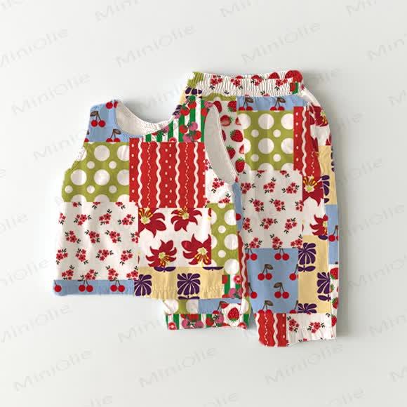 Toddler Various Elements Plaid 2-piece Sleeveless Set - White - 5-7T - image 1