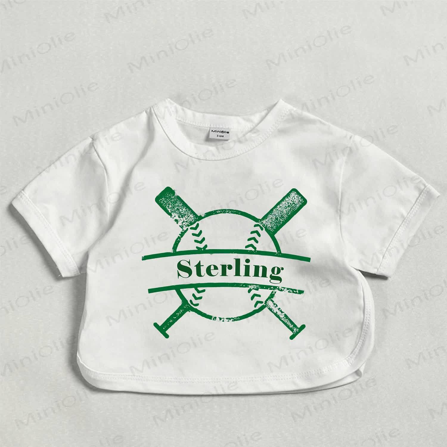 Customized Baseball Baby Personalize Your Name White T-shirt - image 1