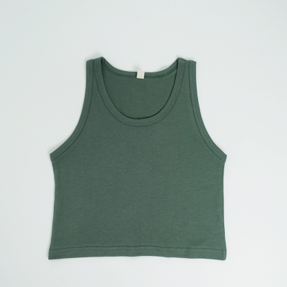 Toddler Solid Color Simple Tank Top - Green - 8Y - image 11