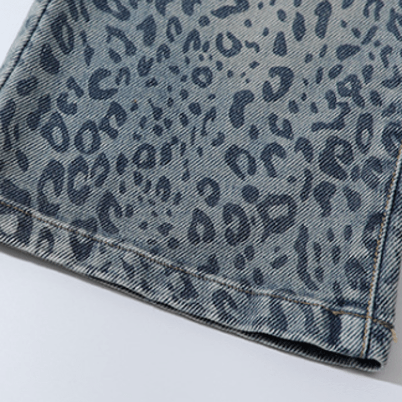 Toddler Leopard Print Denim Blue Pants - image 14
