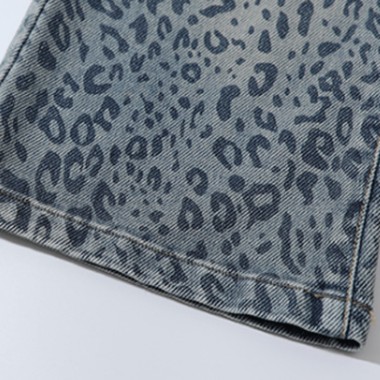 Toddler Leopard Print Denim Blue Pants - image 14