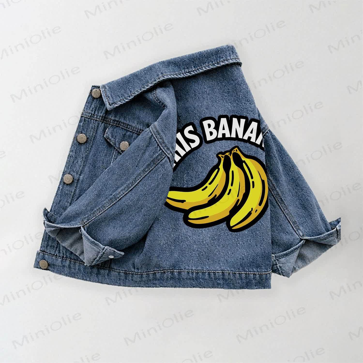 THIS BANANA Toddler Kid Banana Print Denim Jacket - Blue - 10-11T - image 1
