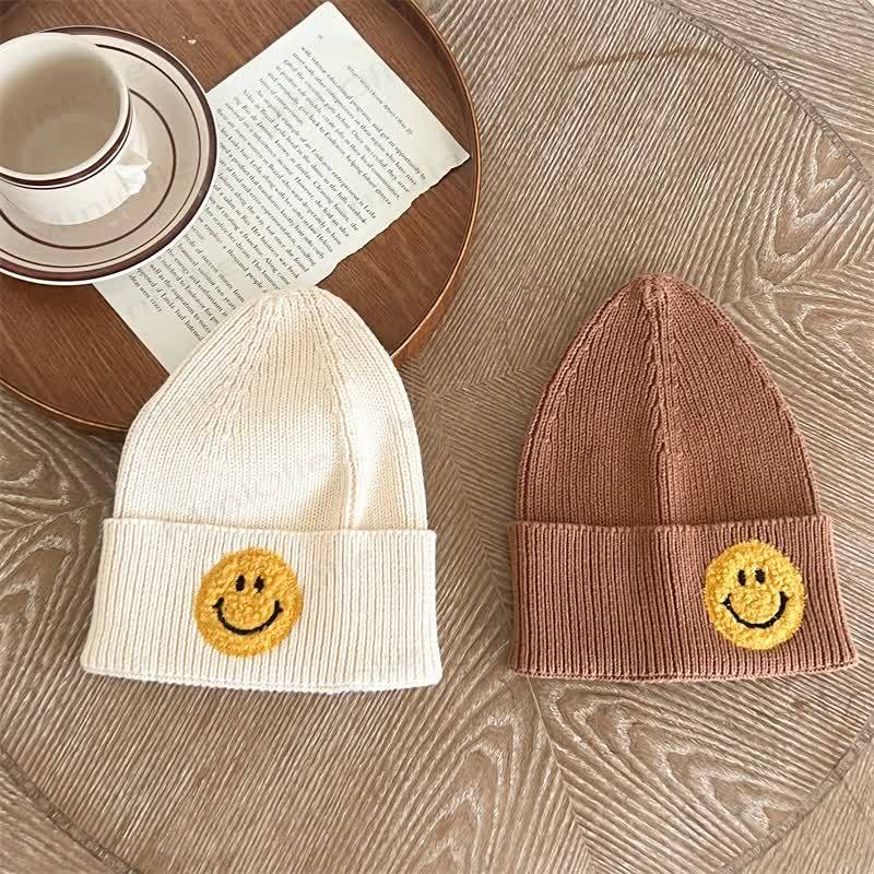 Baby Embroidered Smile Face Beanie - image 1