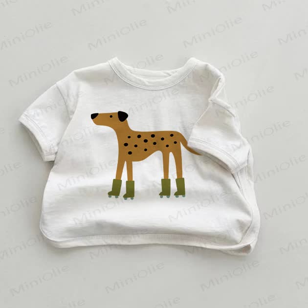 Baby Funny Dalmatian Wearing Roller Skates White T-shirt - White - 18-24M - image 1