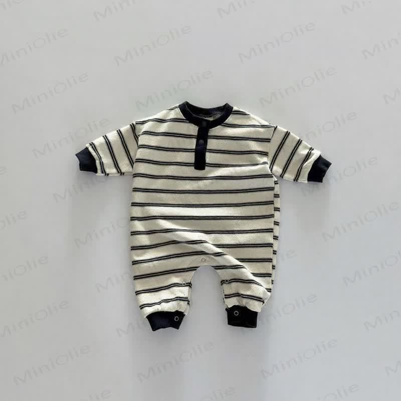 Baby Stripe Henley Romper - image 5