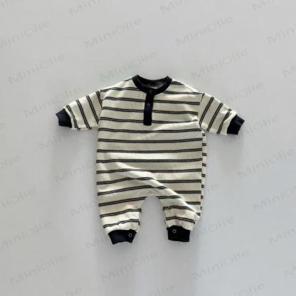 Baby Stripe Henley Romper - image 5