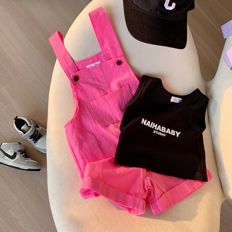 Toddler Solid Color Youthful Overalls - image 17