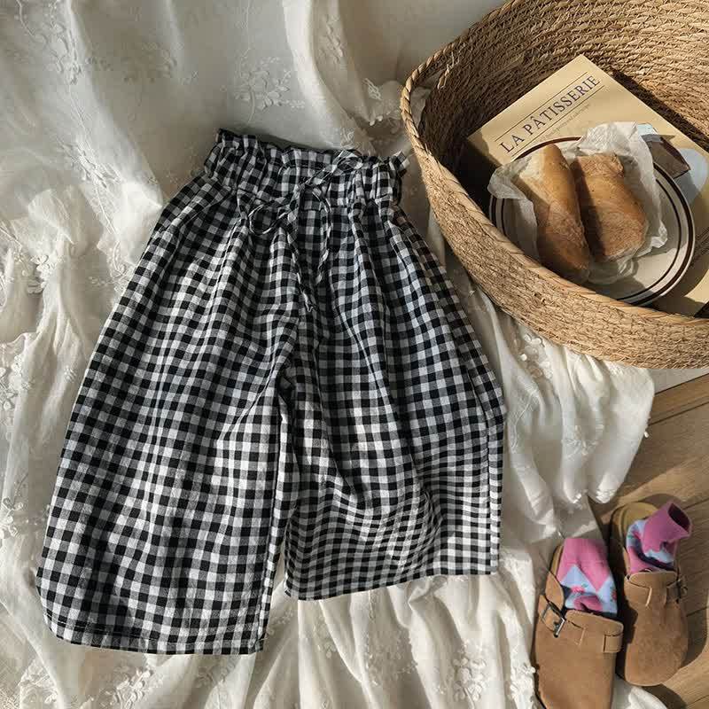 Toddler Girl Loose Plaid Soft Pants - Black - 8-9T - image 11