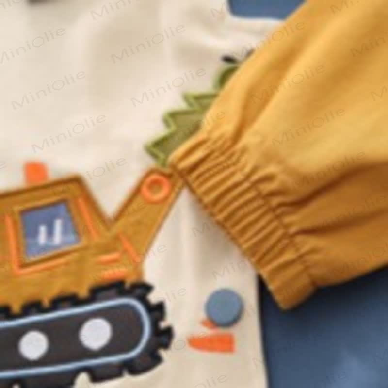 GO! Toddler Baby Boy Colorblock Excavator Print 3-piece Set - image 8