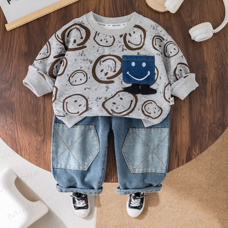 Baby Boy 2-Piece Denim Smile Set - image 19