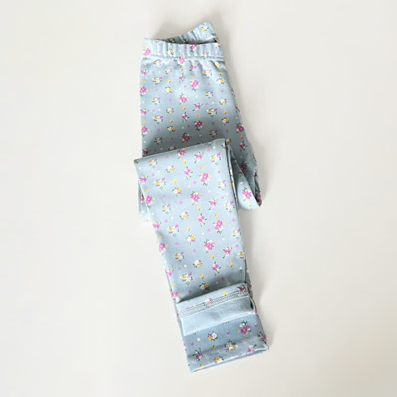 Toddler Kid Girl Leggings - Blue Flower - 14Y - image 8