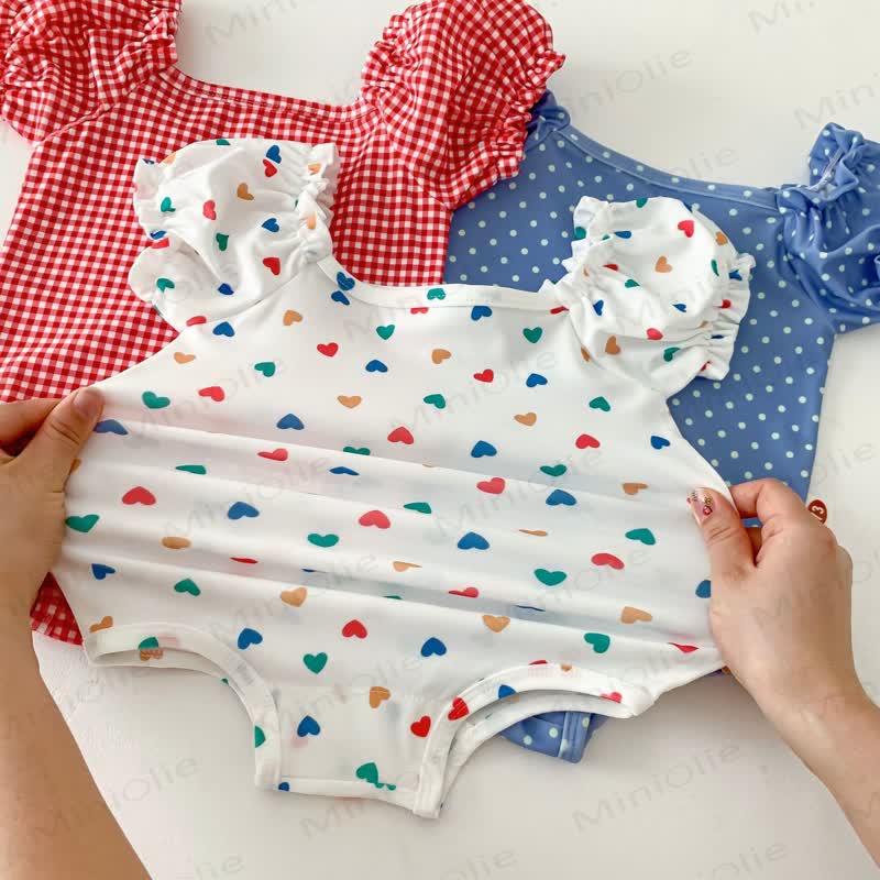 Baby Girl One-piece Swimsuit with Hat - image 4