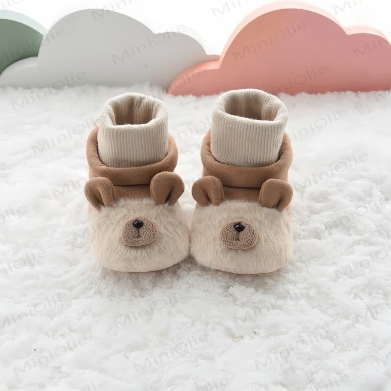 Baby Bear Fleece Booties - Brown - 6-12M - image 6