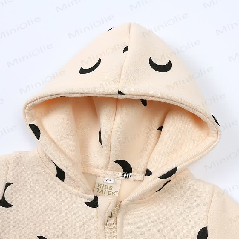 Baby Moon Print Hooded Romper - image 3