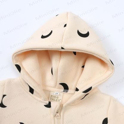 Baby Moon Print Hooded Romper - image 3