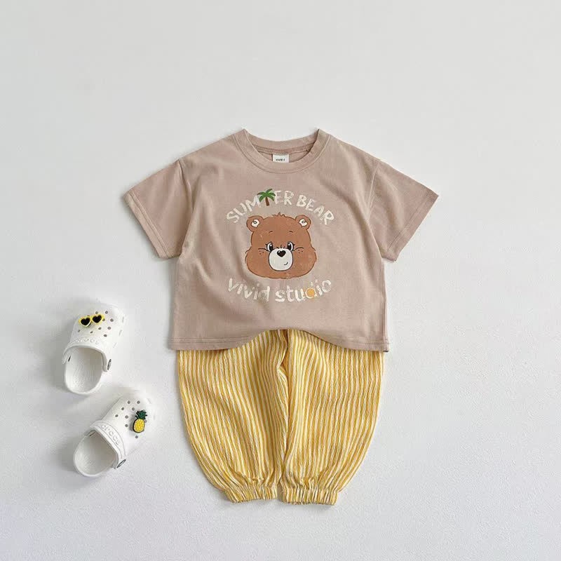 Toddler Vertical Striped Simple Jogger Pants - image 6