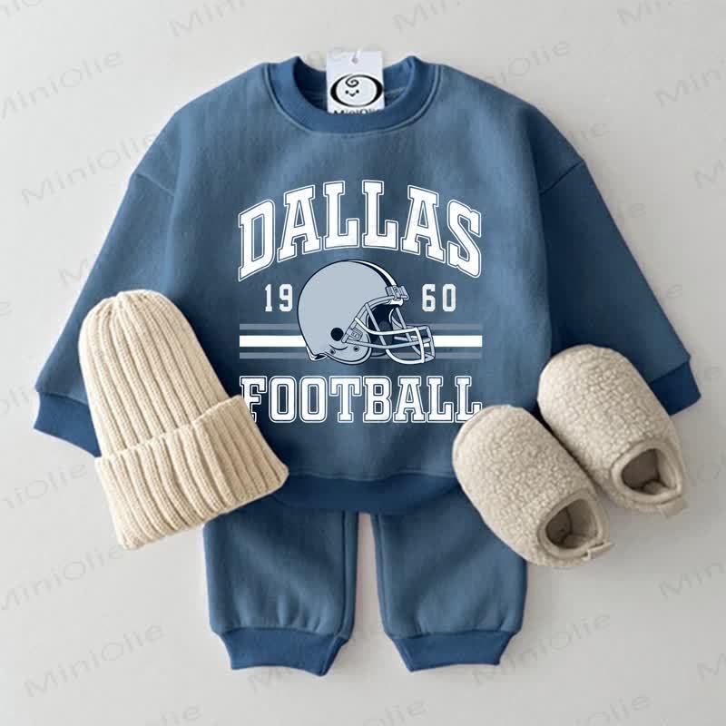 DALLAS FOOTBALL Baby Light Grey Sweatshirt 2-piece Set - Blue - 2-3T - image 4