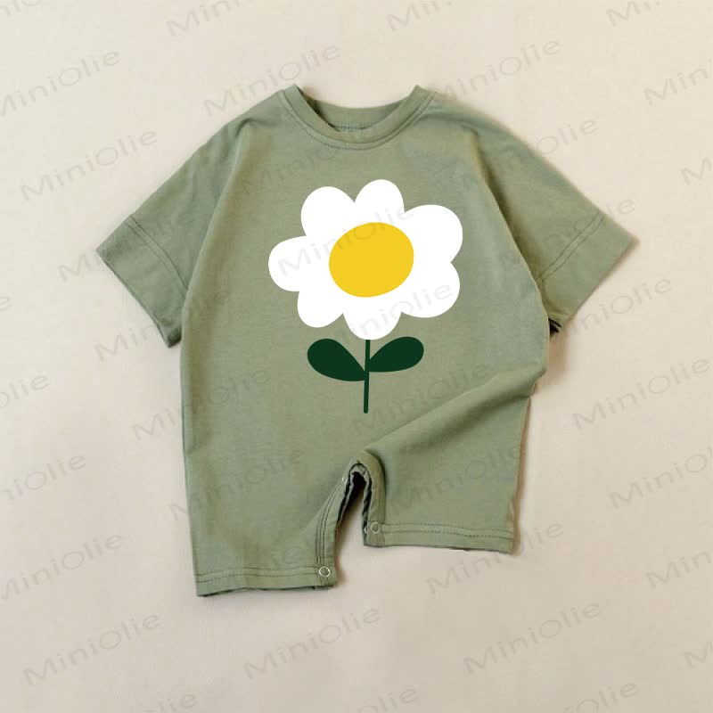 Baby Green Daisy Print Romper - Green - 18-24M - image 1