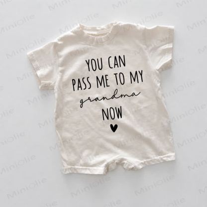 YOU CAN PASS ME TO MY NOW Baby White Print Romper - White - 18-24M - image 1