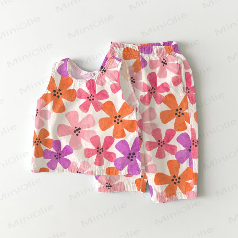 Baby Toddler Flower White Sleeveless 2-piece Set - White - 3-4T - image 1