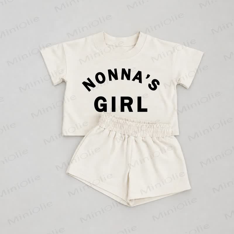  NONNA'S/NONNO'S GIRL Baby White Tee and Shorts 2-piece Set - White - NONNA'S GIRL: 2-3T - image 1