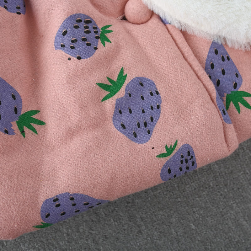 Toddler Cherry Strawberry Fleece Lined Coat with Bag - image 9