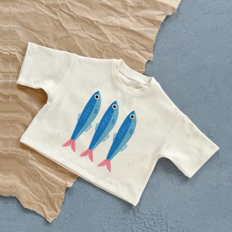 Baby Sardines White Casual T-Shirt - White - 2-3T - image 1