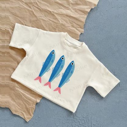 Baby Sardines White Casual T-Shirt - White - 2-3T - image 1