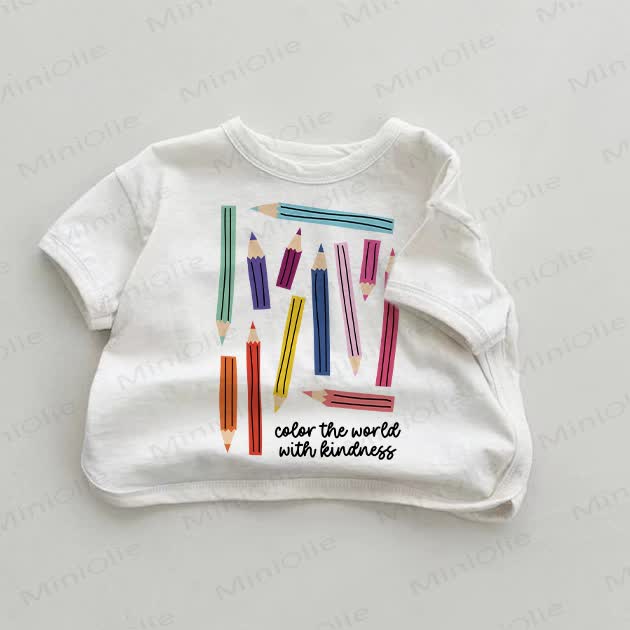 COLOR THE WORLD WITH KINDNESS Baby Pencils White T-shirt - White - 18-24M - image 1