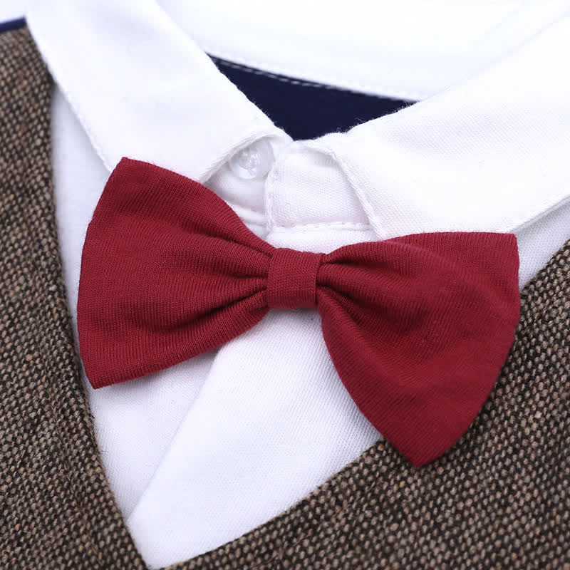 Baby Boy Bow Tie Gentleman Suit Romper - image 5