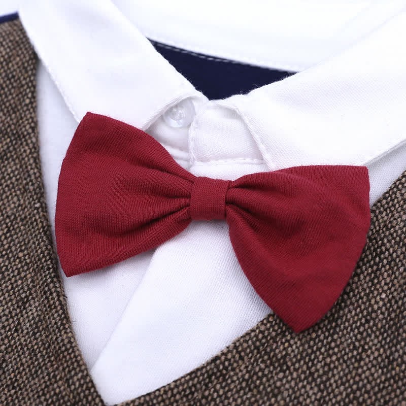 Baby Boy Bow Tie Gentleman Suit Romper - image 5