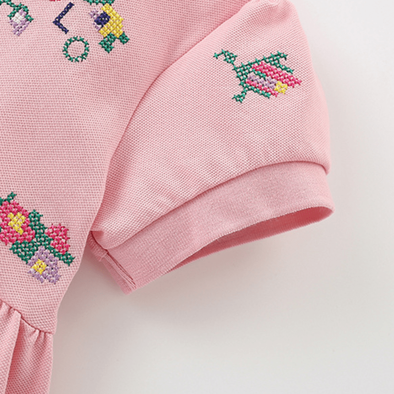 POLO Toddler Kid Heart Flower Pink Dress - image 6