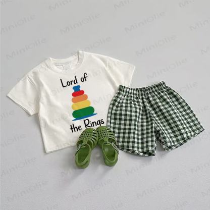 LORD OF THE RINGS Baby Tee and Shorts 2-Piece Set - White&Green - 3-5T - image 1