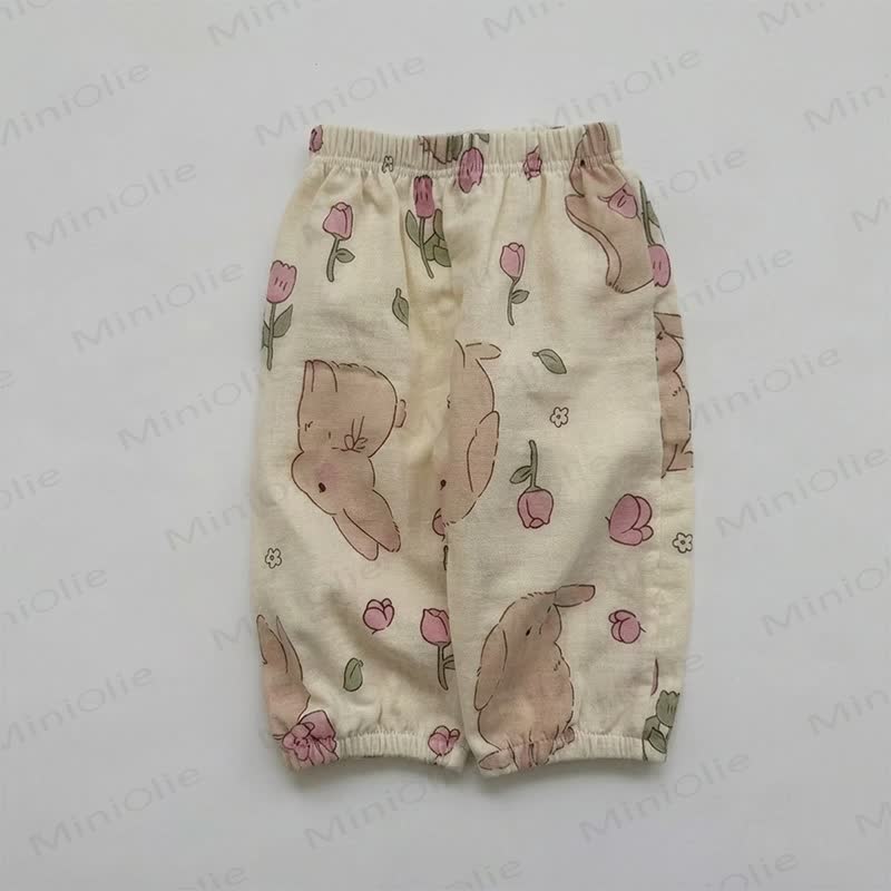 Baby Toddler Beige Animal Print Crinkled Lounge Pants - image 7