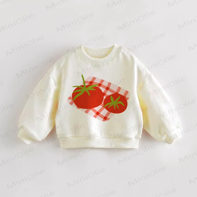 Baby Toddler Tomato Print Sweatshirt - Cream - 3-5T - image 1