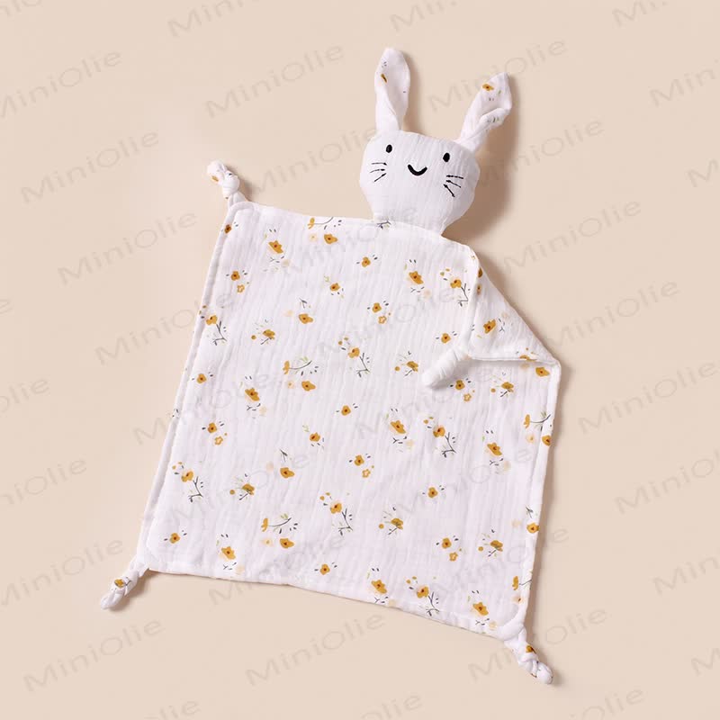 Personalized Baby Name Bunny Security Blanket - Yellow Floral - 30x30cm - image 16