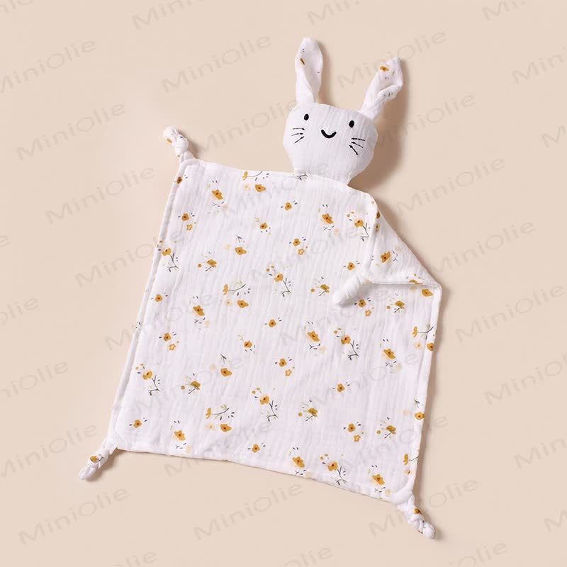 Personalized Baby Name Bunny Security Blanket - Yellow Floral - 30x30cm - image 16