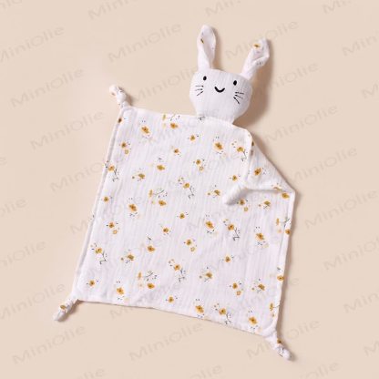 Personalized Baby Name Bunny Security Blanket - Yellow Floral - 30x30cm - image 16