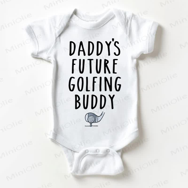 DADDY'S FUTURE GOLFING BUDDY Baby White Bodysuit - White - 18-24M - image 1