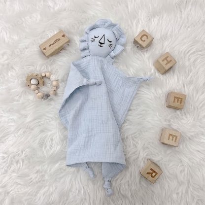 Personalized Baby Name Lion/Bear Security Blanket - Blue Lion - 30x30cm - image 20