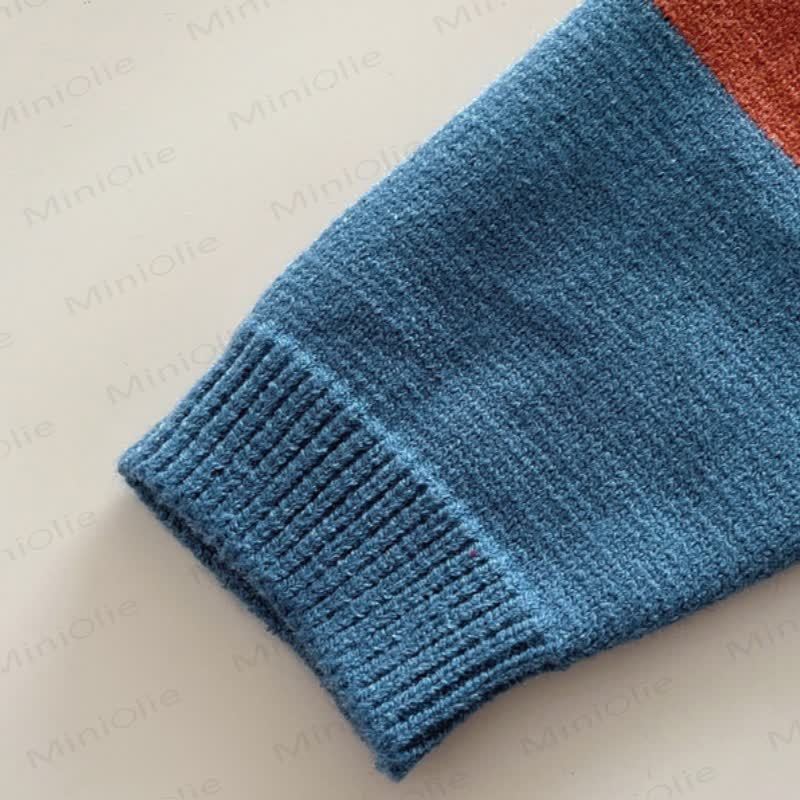 Baby Toddler Colorblock Knit Cardigan or Denim Bear Pants - image 7